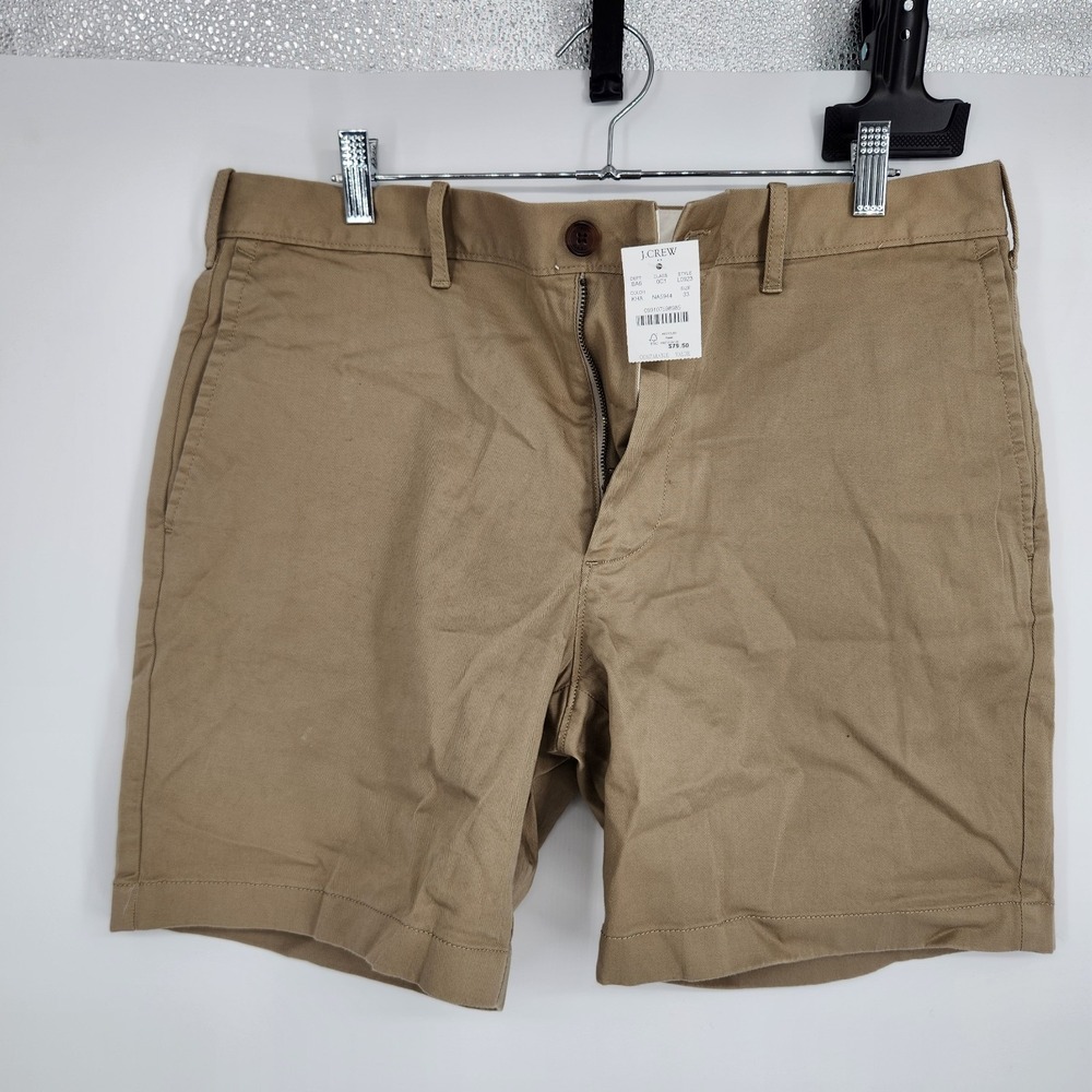 J.Crew Men's Size 33 Tan Khaki 7" Flex Chino Shorts NWT